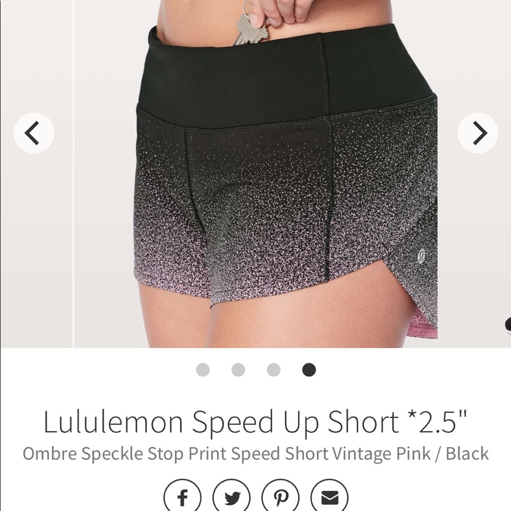Lululemon ombré speckled pink speed shorts 8 - Picture 2 of 6
